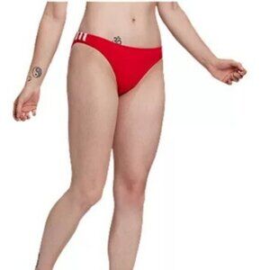 New Adidas Women's Original 3 Stripe Scarlet Red Bikini Bottom WMN'S Size US  XL